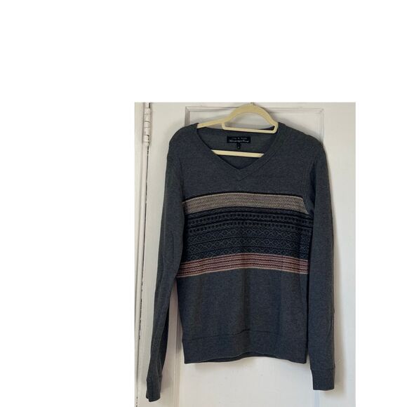 Rag & Bone Sweater Woman's size S  Holland Stripe  pullover pattern Gray - Picture 8 of 10